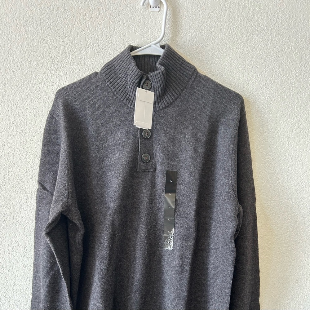 NWT Mens Banana Republic Sweater L Gray
